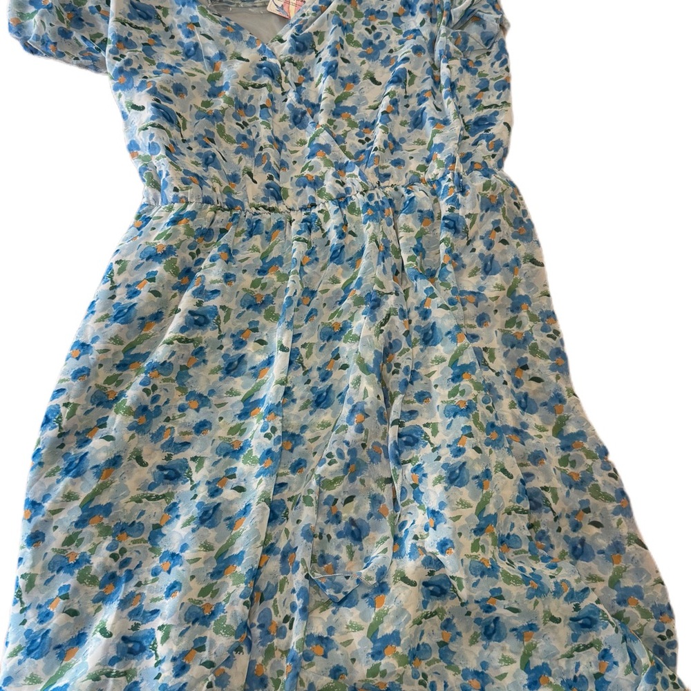 Floral Blue and Green Women’s Dress